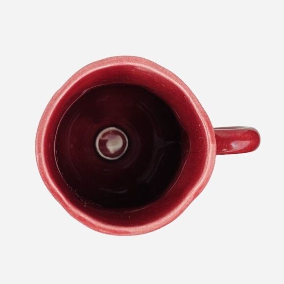 Vintage Metlox Poppytrail Lotus Cranberry Pedestal Mug Cup and Saucer USA 1179 - Picture 6 of 12